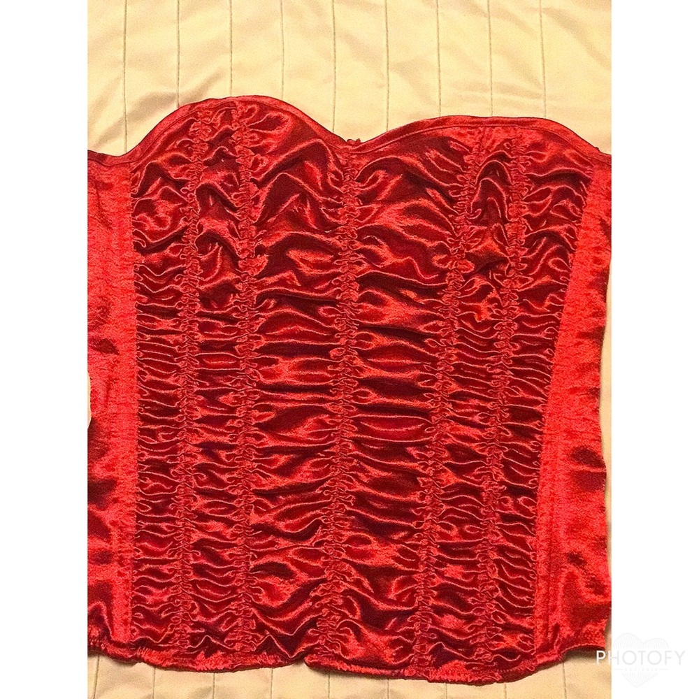 Red satin corset